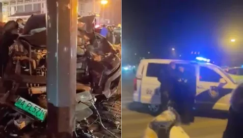 西安安定门-撞电动车骑手后-领克09醉驾闯大祸-司机想跑被警察当场拿下